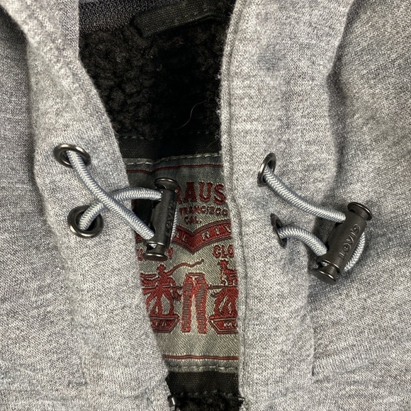 Levi’s trucker jacket Sherpa lining and attached hoodie true black size S - Picture 7 of 14